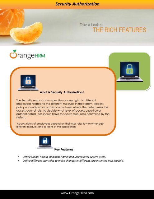 Security Authorization - OrangeHRM