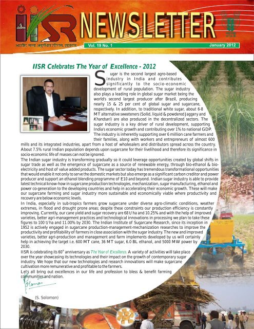 Newsletter (January, 2012) - Indian Institute of Sugarcane Research