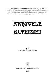 ARHIVELE OLTENIEI - Universitatea din Craiova