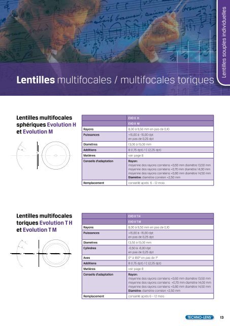 Catalogue Lentilles de contact 2009 - techno-lens sa