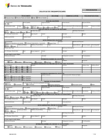 NGE.204 Solicitud de Credihipotecario - Banco de Venezuela