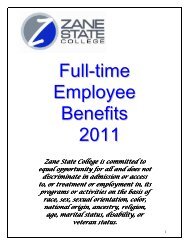 Full-time Employee Benefits 2011 - Zane State College