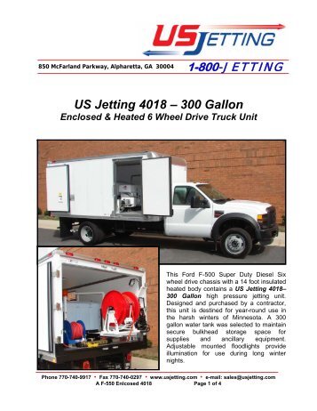 4018-300 F-550 Enclosed Truck - US Jetting