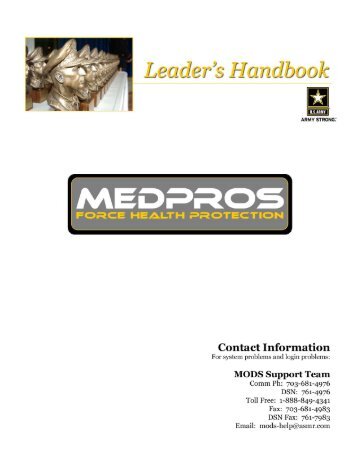 MEDPROS Leader's Handbook — 30 May 2007