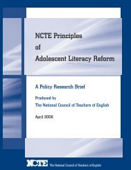 NCTE Principles of Adolescent Literacy Reform - National Council of ...