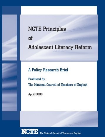 NCTE Principles of Adolescent Literacy Reform - National Council of ...