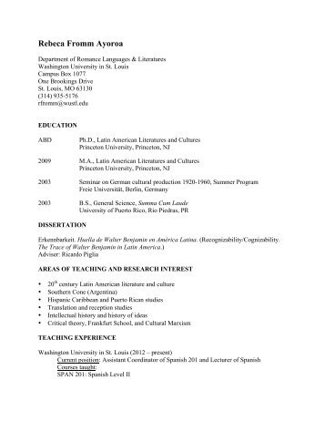 Curriculum Vitae [pdf] - Romance Languages and Literatures