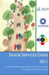 Senior Services Guide 2011 - City of Bloomington - State of Indiana