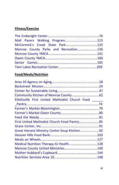 Senior Services Guide 2011 - City of Bloomington - State of Indiana