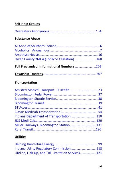 Senior Services Guide 2011 - City of Bloomington - State of Indiana