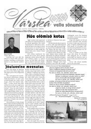 Number 4 (11) detsember (PDF) - VÃ¤rska Vallavalitsus - VÃ¤rska vald