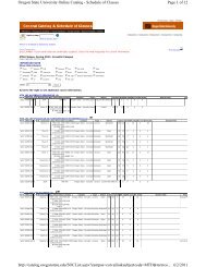 Page 1 of 12 Oregon State University Online Catalog - Schedule of ...