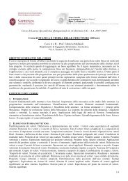 Corso di STATICA E TEORIA DELLE STRUTTURE - Sede di ...