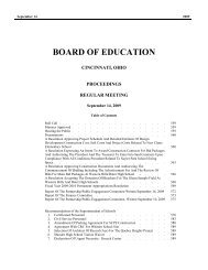 BOARD OF EDUCATION - Cincinnati Public Schools