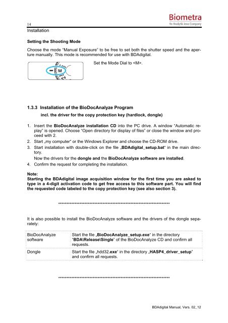 BioDocAnalyze (BDA) digital - Biometra