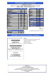 PROGRAMMES TV ANALOGIQUES Information ... - SOGEL