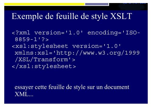 SLIDES XML - Accueil