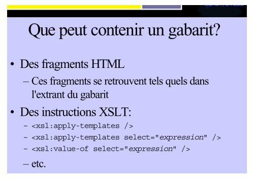 SLIDES XML - Accueil