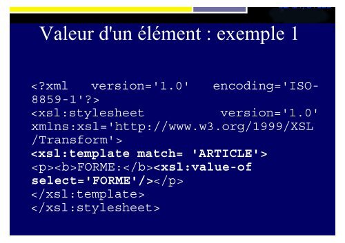 SLIDES XML - Accueil