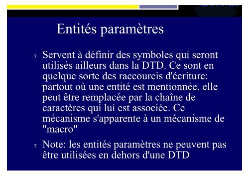 SLIDES XML - Accueil