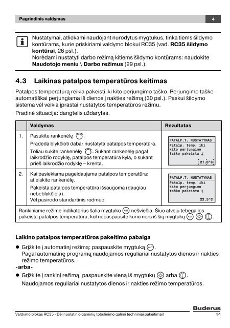 Valdymo blokas RC35 - Buderus