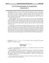 CS 475:Formal Models of Computation Homework 4