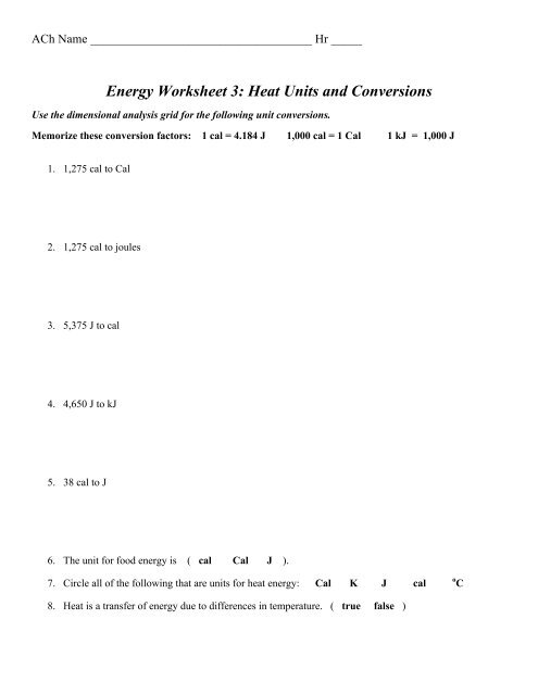 02-25-13 Energy Worksheet 2 Units ACh.pdf - Whitnall High School