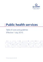 Public health services fee schedule from 1 July 2010 - Q-Comp