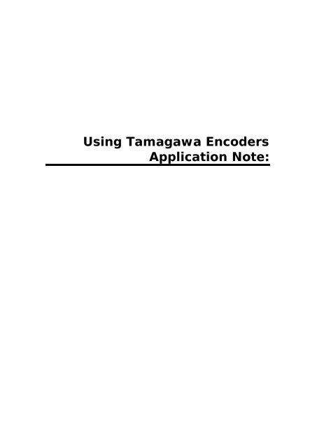 Using Tamagawa Encoders App Note - Grp6.com