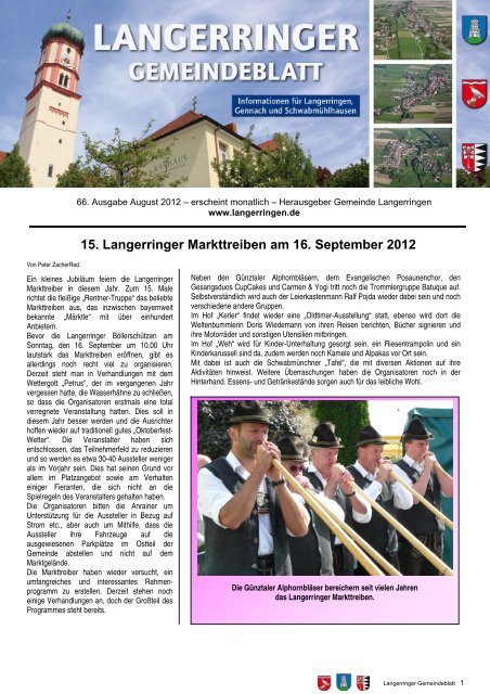 15 Langerringer Markttreiben Am 16 September 2012 Langerringen