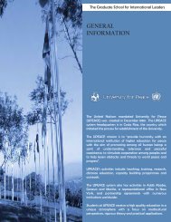 Informational brochure - The University for Peace