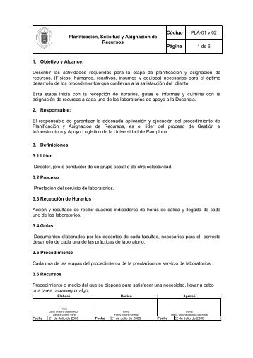 pla-01 procedimiento planificacion solicitud y asignacion