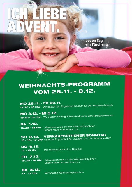 weihnachts-programm vom 26.11. - 8.12. - City-Arkaden Wuppertal