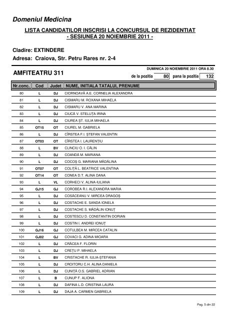 Domeniul MEDICINA 2011 (PDF) - Rezidentiat.info