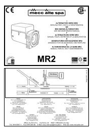 I ALTERNATORI SERIE MR2 GB MR2 SERIES ... - Winco Generators