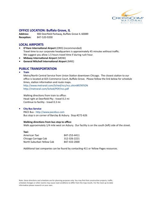 Buffalo Grove Il Crosscom National Inc