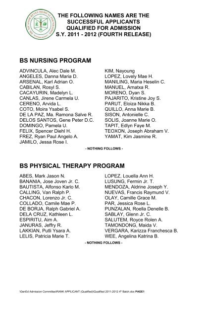The Following Names Are The Feu Nrmf