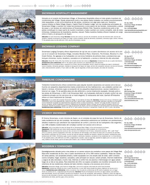 AGENDA INTERNACIONAL DE VACACIONES ... - Aspen Snowmass