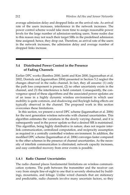 Wireless Ad Hoc and Sensor Networks