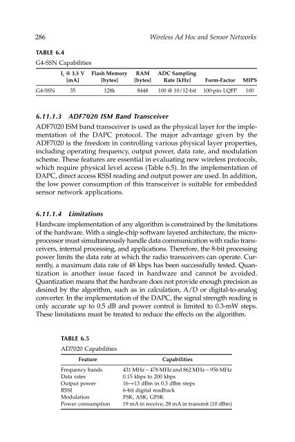 Wireless Ad Hoc and Sensor Networks