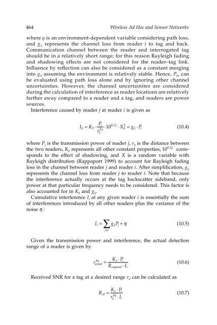 Wireless Ad Hoc and Sensor Networks