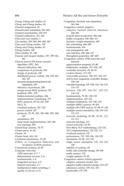 Wireless Ad Hoc and Sensor Networks