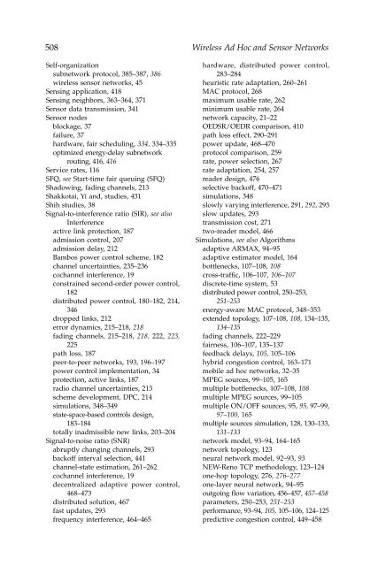 Wireless Ad Hoc and Sensor Networks