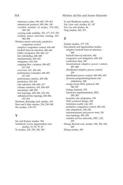 Wireless Ad Hoc and Sensor Networks