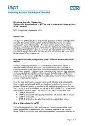 Guidance for IAPT sites re working with under 18 year olds