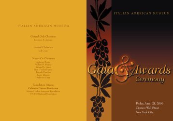 Gala & Awards Invitation - Italian American Museum