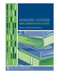 Honors Course Implementation Guide - Public Schools of North ...