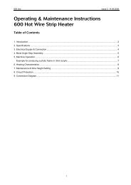 Operating & Maintenance Instructions 600 Hot Wire ... - C R Clarke