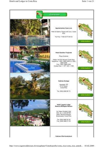 Seite 1 von 21 Hotels und Lodges in Costa Rica 03.02.2009 http ...