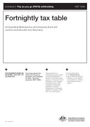 Weekly Tax Table Australian Taxation